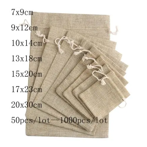 Image de Sacs Cadeaux en Jute - Lot de 50
