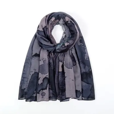Image de Hijab Aquarelle Bohème 180cm - Élégance Vintage 2024