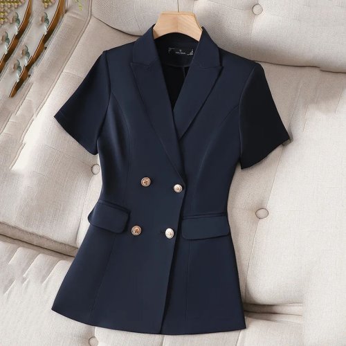 Immagine di Giacca blazer da donna 2025New Summer Temperamento Cappotto da abito Moda femminile Coreano Sottile Abito a maniche corte Capispalla Lady Casual Top