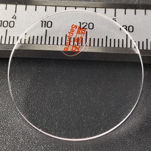 Immagine di Vetro zaffiro piatto ad alta trasparenza spessore 1.0/1.2/1.5/2.0/2.5/3.0mm diametro 24mm-41mm parti di orologi in cristallo circolare