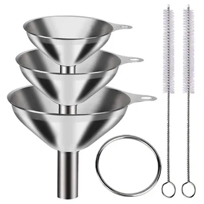 Image de Ensemble d'entonnoirs inox 3-5 pièces - Pratique & Hygiénique