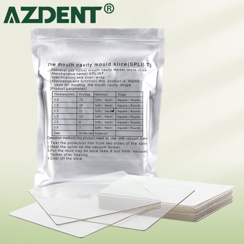 Afbeelding van Azdent Tandheelkundige Orthodontische Spalk Retainer - Vacuümvormbaar Vel van Zacht en Hard Plastic, 1.0, 1.5, 2.0 mm - Thermovormbaar Materiaal voor Professionele Tandheelkunde