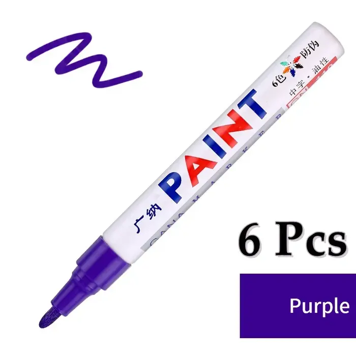 Image de Marqueurs Peinture Colorés Étanches - 6 Pièces
