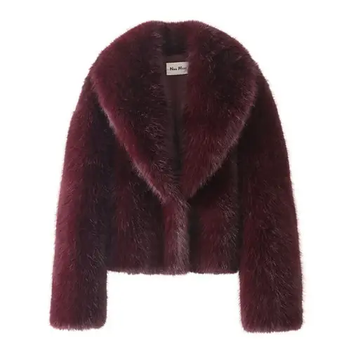 Burgundy fur coat