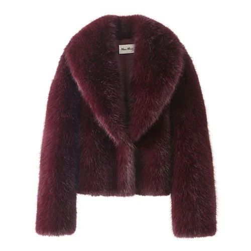 Burgundy fur coat