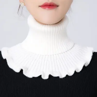 Image de Écharpe Col Roulé Tricoté Détachable - Chaud & Coupe-Vent