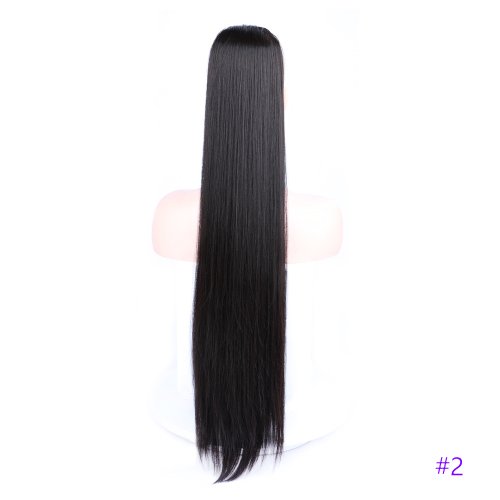 Imagen de Coletas Rectas Sintéticas de 30 Pulgadas con Cordón y Clip - Extensiones de Cabello Largas y Naturales para Mujeres