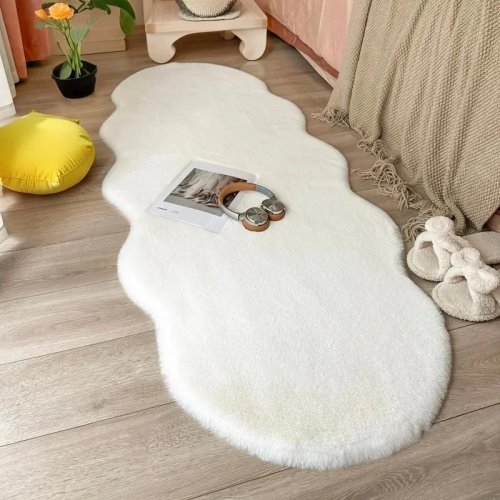 Imagen de Alfombra de Felpa Suave Blanca 60x180 cm - Estilo Moderno
