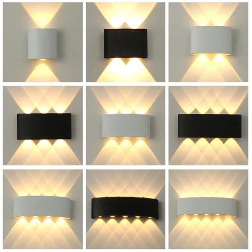 Imagen de Luz LED de Pared Moderna para Exterior e Interior, 2W a 10W, 85-265V, Diseño Arriba y Abajo, Blanco y Negro, Iluminación Elegante para Hogar, Jardín, Dormitorio y Pasillos