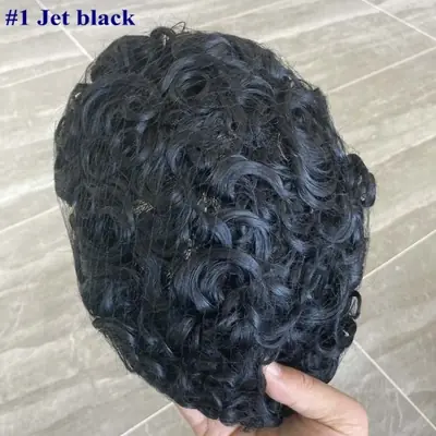 Image de Toupet Homme Cheveux Humains Bouclés 20mm - Naturel & Durable