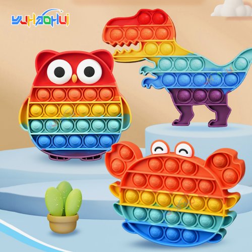 Afbeelding van Regenboog Pop Push Bubble Fidget Speelgoed – Anti-Stress Relaxatie voor Kinderen en Volwassenen, Zintuiglijk Speelgoed met Interactieve Bellen voor Speciale Behoeften