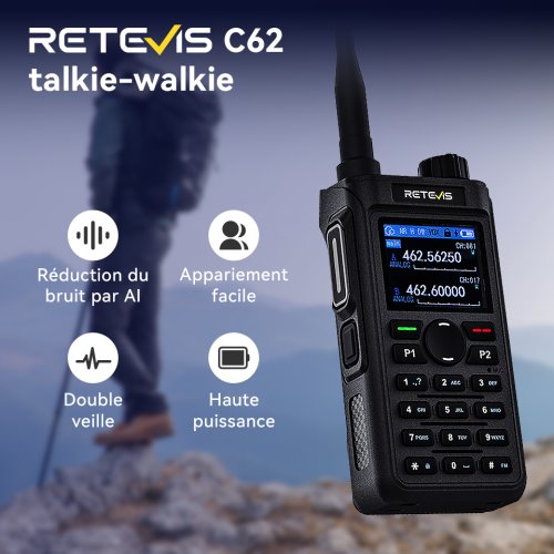 Image de Talkie-Walkie Retevis C62/C2/C22 - 5W VHF/UHF Longue Portée