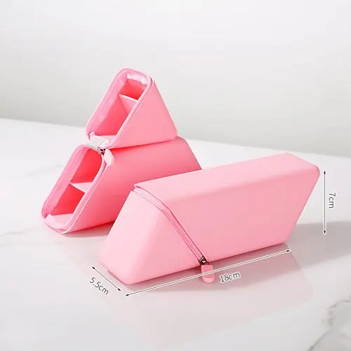 Image de Trousse Crayons Silicone Triangulaire - Grande Capacité & Design Moderne