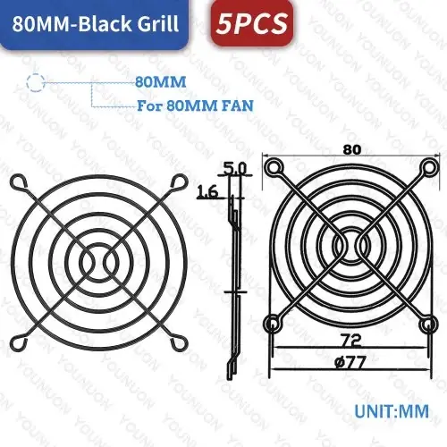 5PCS 80MM grilles