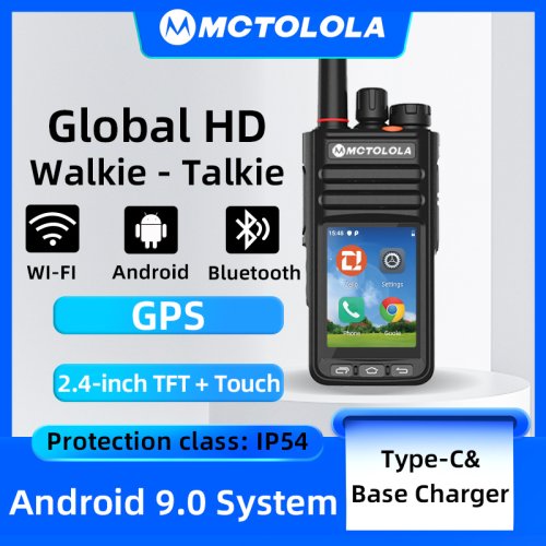 Immagine di Walkie Talkie Portatile con Android, PTT, Wi-Fi, Bluetooth, 2G/4G e Copertura Globale Fino a 8000 km - Motorola Nuovo Zello Smart Touch