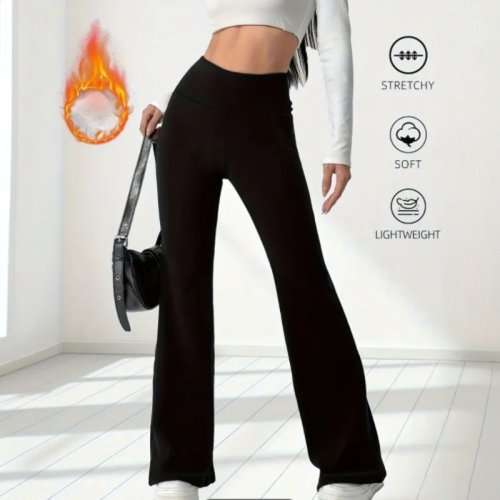 Immagine di Leggings termici in velluto per l'autunno e l'inverno Pantaloni da yoga invernali a vita alta e soll...