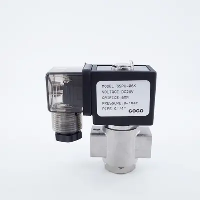 Image de Électrovanne Eau Inox 304 1/4" - 12V/220V - Démarrage à Pression Zéro