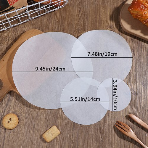 Image de Papier Cuisson Huilé - 50 Feuilles Circulaires pour Four, Barbecue & Grille