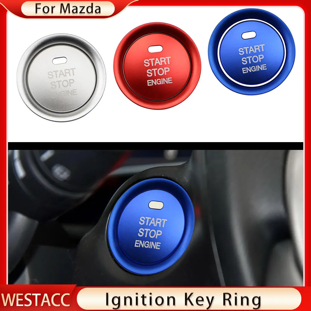 Afbeelding van Stijlvolle Start-Stop Knop Trim voor Mazda CX-5, CX-3, CX-4 & Axela