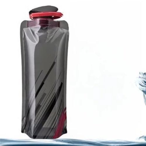 Imagen de Botella de agua de 500ml, matraz blando plegable de TPU, bolsa para botella de agua deportiva, botel...