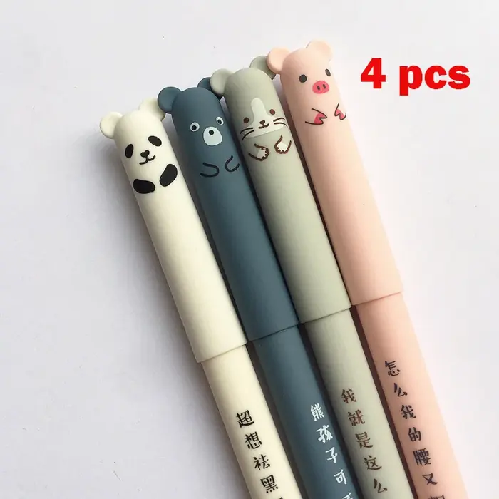 Image de Stylos Gel Effaçables Mignons - Set de 4