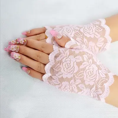 Image de Gants de Mariée Dentelle Sans Doigts - Élégance & Style