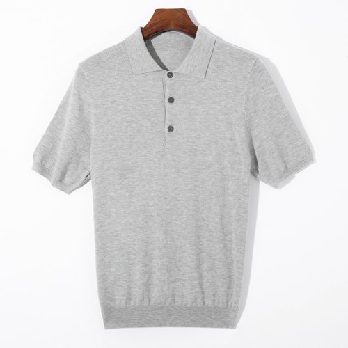 Imagen de Suéter de Verano para Hombre en Mezcla de Lana y Seda con Cuello Polo - Jersey Fresco y Elegante de Alta Calidad
