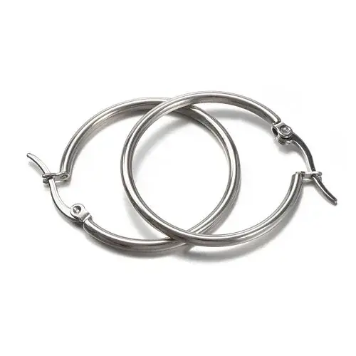 Image de Boucles d'oreilles ouvertes en acier inoxydable - Lot de 10