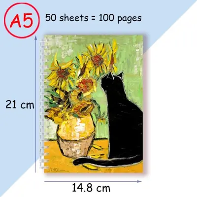 Image de Carnet A5 Chat Noir & Art Moderne