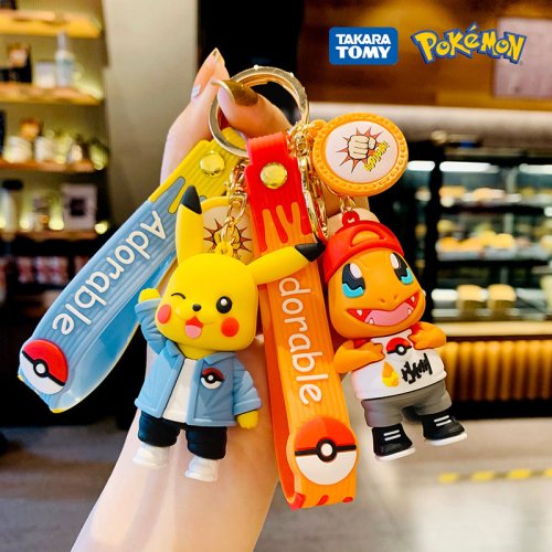Afbeelding van Pokémon Sleutelhanger Set met Pikachu, Charmander en Psyduck – Anime Figuren als Mode Accessoire voor Kinderen en Fans
