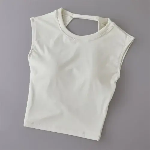 Image de T-shirt de Yoga pour Femme - Dos Nu & Coupe Minceur