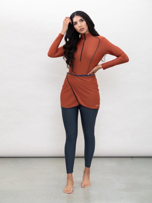 Immagine di Costume da bagno musulmano modesto Hijab Costume da bagno donna Costume da bagno Cover Up Burkini Hijab per donna Costume da bagno islamico a maniche lunghe