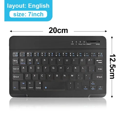 Immagine di Tastiera wireless Bluetooth da 10 pollici ricaricabile per telefoni cellulari Tablet russo spagnolo francese AZERT per Android ios Windows