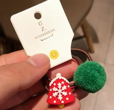 Image de Élastiques de Cheveux Élan de Noël - 6 Pièces