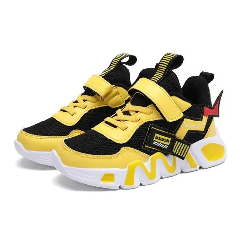 Image de Baskets Enfants Maille Jaune - Confort & Style
