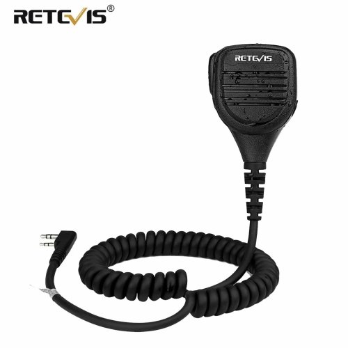 Immagine di Microfono Remoto Impermeabile Retevis RS-112 con Altoparlante e PTT per Walkie Talkie Kenwood, Baofeng UV-5R, Quansheng UV-K5, K6, K58