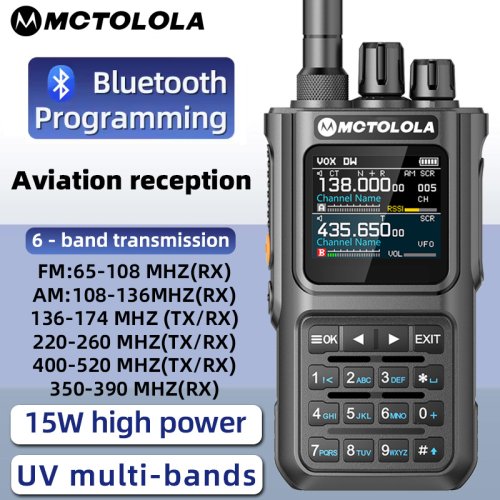 Image of MOTOLOLA walkie talkie 15W multi band Bluetooth Programming Noise Reduction  AM FM amateur radio  Camping walkie talkie
