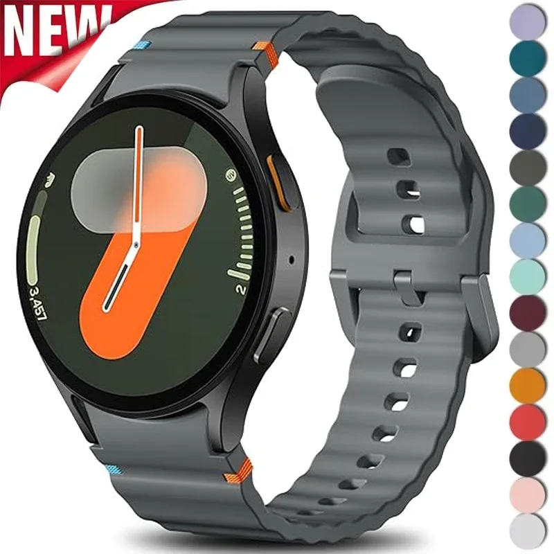 Imagen de Correa Deportiva de Silicona para Samsung Galaxy Watch 7, FE, 5 Pro, 6, 4 Classic (44mm y 40mm) – Sin Hueco, Diseño Ergonómico y Cómodo