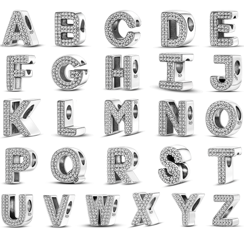 Bild von Alphabet-Perlen-Armband aus 925er Sterling Silber – Personalisierbar mit Buchstaben & Zirkonen