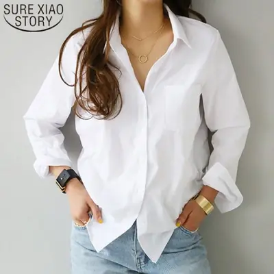 Image de Chemisier Blanc Femme - Élégant & Décontracté