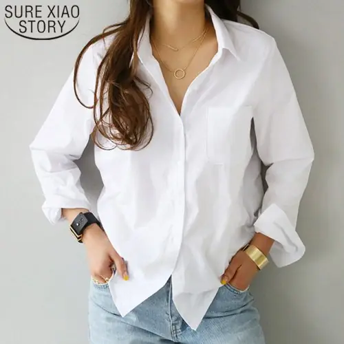 Image de Chemisier Blanc Femme - Élégant & Décontracté