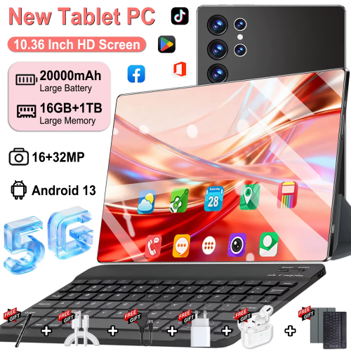 Image of 2025 36-Inch Android Tablet with 16GB RAM, 1TB Storage, Dual 16MP & 32MP Cameras, Android 13, 20000mAh Battery, 10-Core Processor, 5G, Dual SIM, Bluetooth, Wi-Fi, GPS