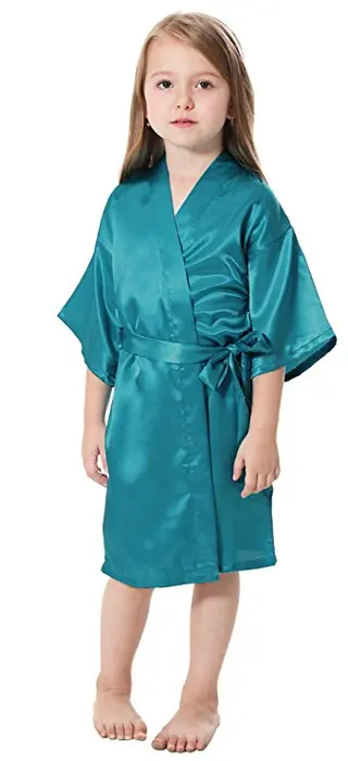 Image de Kimono Enfant Satin Élégant - Robe de Chambre Douce & Confortable