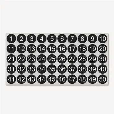 Image de Autocollants Numérotés 1 à 50 - Imperméables & Pratiques
