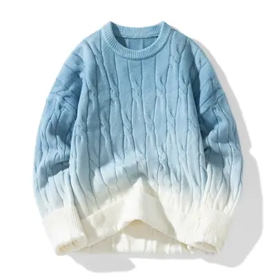 Image de Pull Tricot Dégradé Col Rond - Automne Hiver 2024