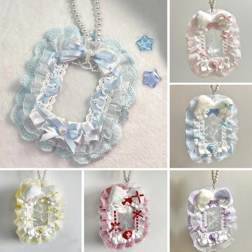Afbeelding van Schattige DIY Pluche Kaarthouder met Strik – Lolita Kant Design
