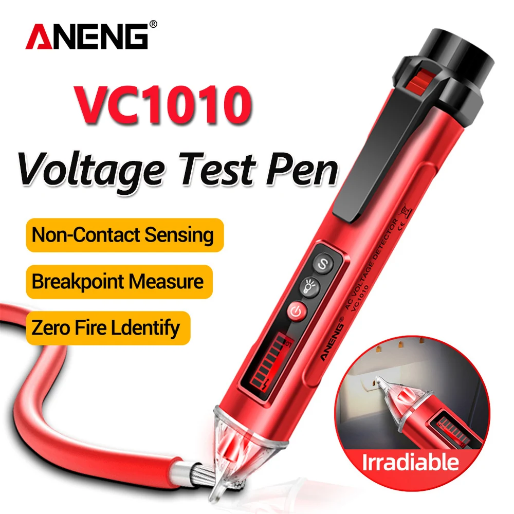 Afbeelding van Aneng VC1010 Digitale Contactloze Spanningsdetector - AC 12-1000V met Zero Fire Detectie voor Veilige Elektrische Metingen