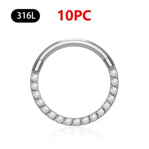 10 pz acciaio zircone
