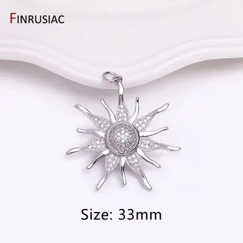 Image de Pendentifs Soleil Or 14K - Breloques Zircon pour Bijoux DIY