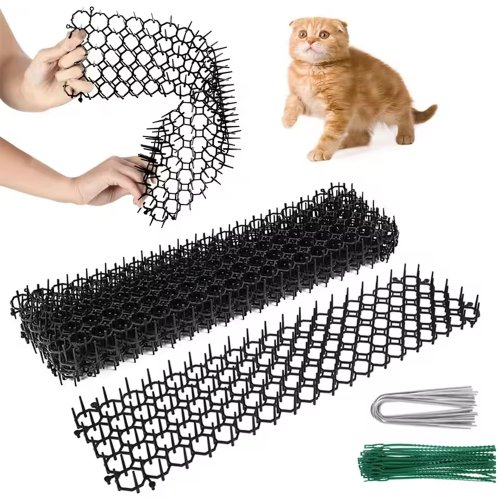 Image of Natural Cat Deterrent Garden Mat with Prickle Strips – Eco-Friendly Solution to Stop Cats from Digging, Climbing, and Urinating in Your Yard
